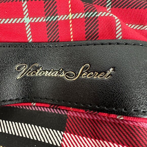 Victoria's Secret Plaid Red & Black Tote Bag Spacious Interior Elegant Design - Picture 3 of 7
